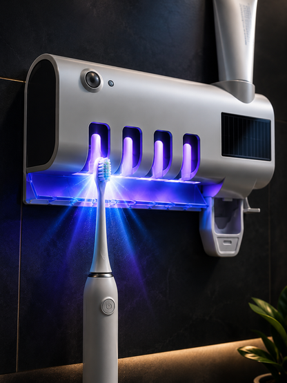 Centro de Higiene Bucal UV 4 en 1 | Esterilizador Automático, Dispensador de Pasta y Organizador Familiar