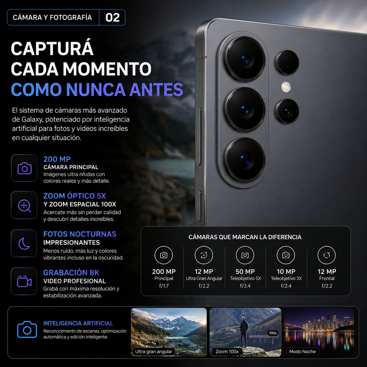 Samsung Galaxy S26 Ultra 5G 256GB 12GB RAM – Cámara 200MP, Galaxy AI y S Pen
