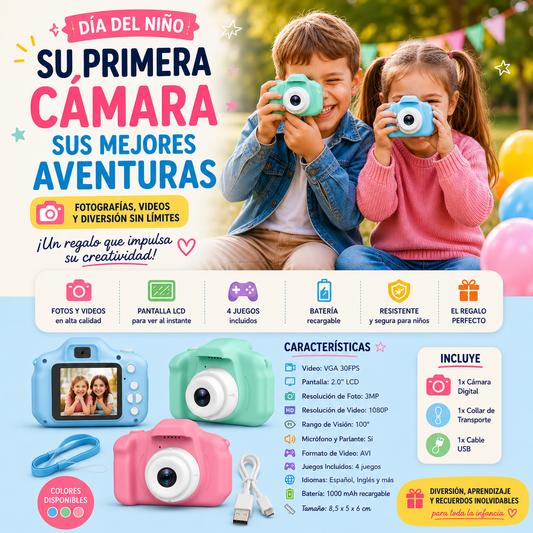 Cámara Digital Infantil | ¡El regalo perfecto para este Día del Niño!