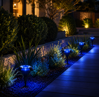 Pack x4 Estacas Solares LED para Jardín | Luces Decorativas de Exterior Automáticas